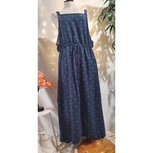 Vtg Pellini 90s Y2K Pullover Tie Waist Overall Jumper Maxi Dress Size 1X Grunge